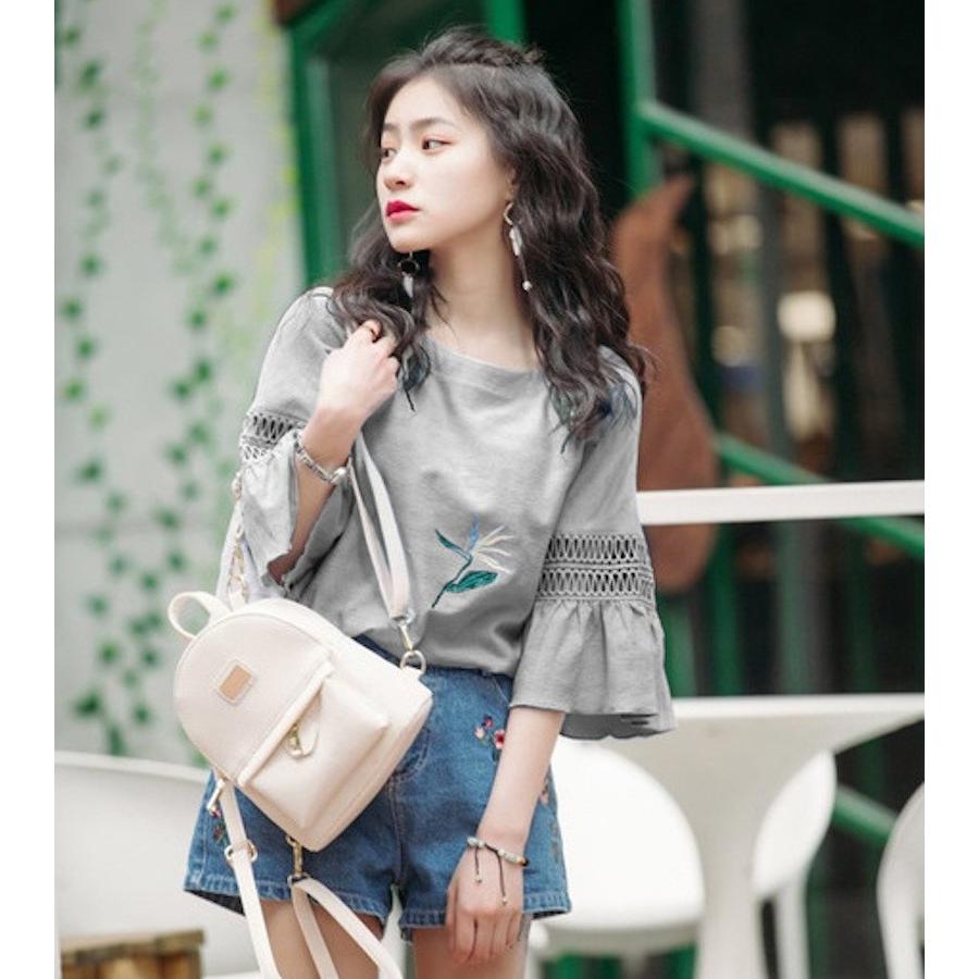 plusnao（プラスナオ） ブラウス 七分袖 レディース 夏服?クルーネック