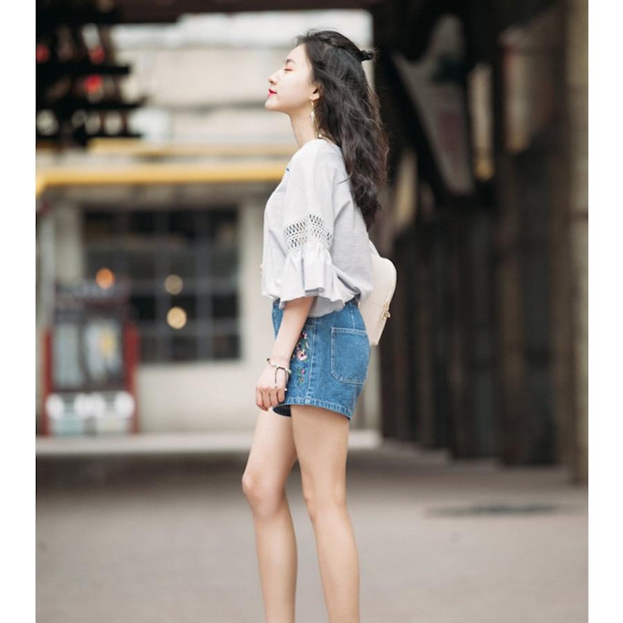 plusnao（プラスナオ） ブラウス 七分袖 レディース 夏服?クルーネック