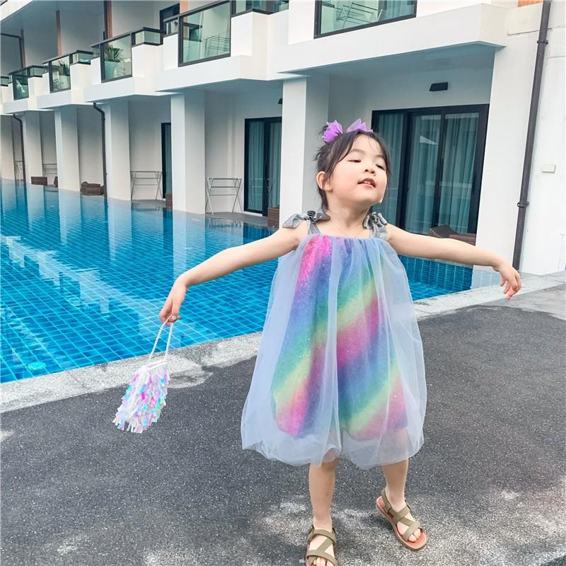 ワンピース ノースリーブ キッズ 女の子 女児 子供服 チューブトップ レインボー カラフル かわいい 子供用 プラスナオ Paypayモール店 通販 Paypayモール