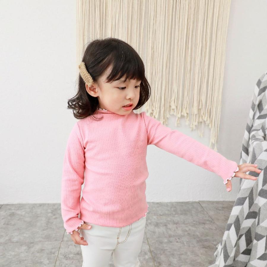 ボトルネックカットソー パイピングフリル メロー加工 リブ素材 秋 女の子 子供 長袖 キッズ 可愛い かわいい きれいめ トップス プレゼント プラスナオ Paypayモール店 通販 Paypayモール