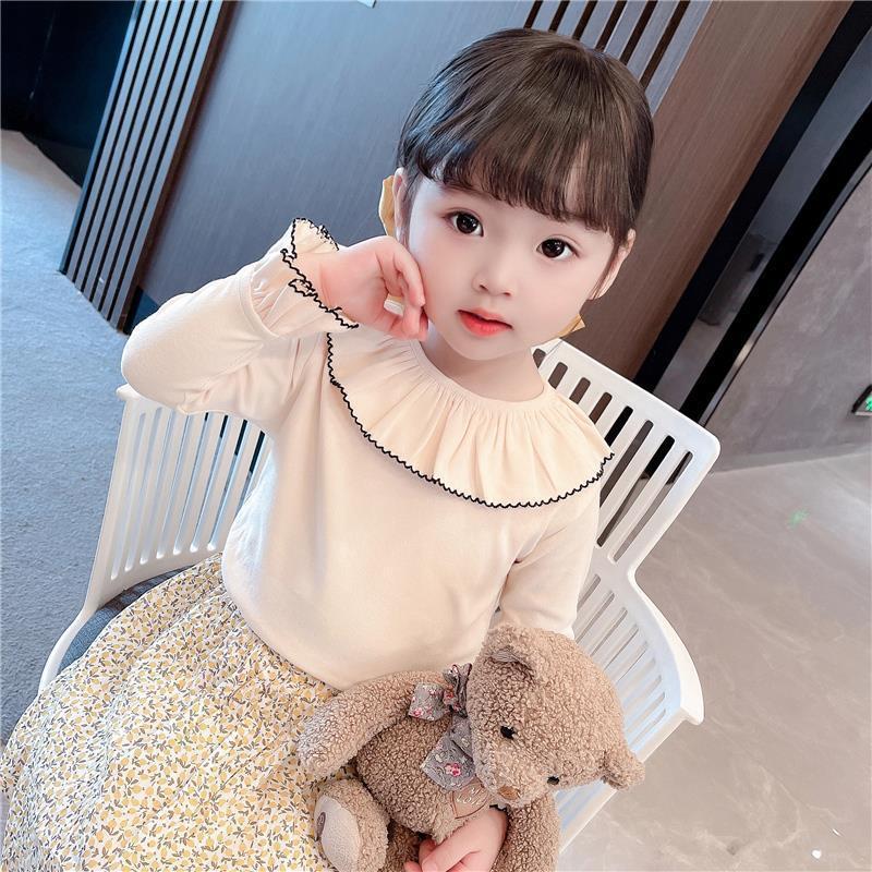 カットソー キッズ 長袖 子ども服 女の子トップス ラウンドネック