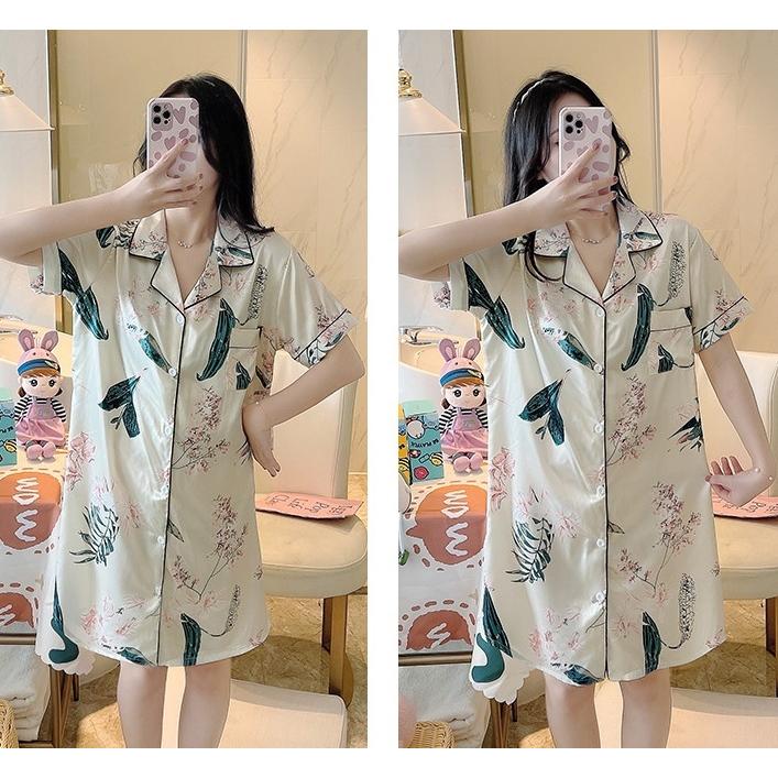 plusnao（プラスナオ） ネグリジェ ルームウェア シャツワンピース