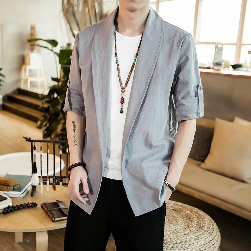 トッパージャケット ショールカラー 長袖 羽織り ボタン無し ノーボタン メンズ ライトアウター 上着 袖まくり ロールアップ シンプル 無地 単色 プラスナオ Paypayモール店 通販 Paypayモール