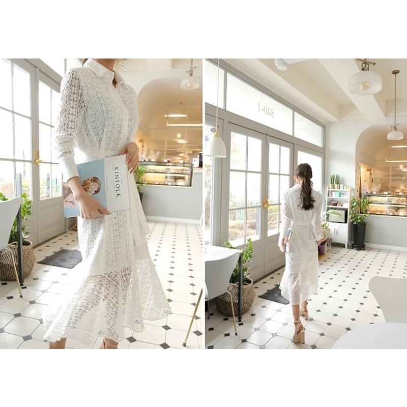 plusnao（プラスナオ） ワンピース 長袖 ミモレ丈 レディース ロング丈