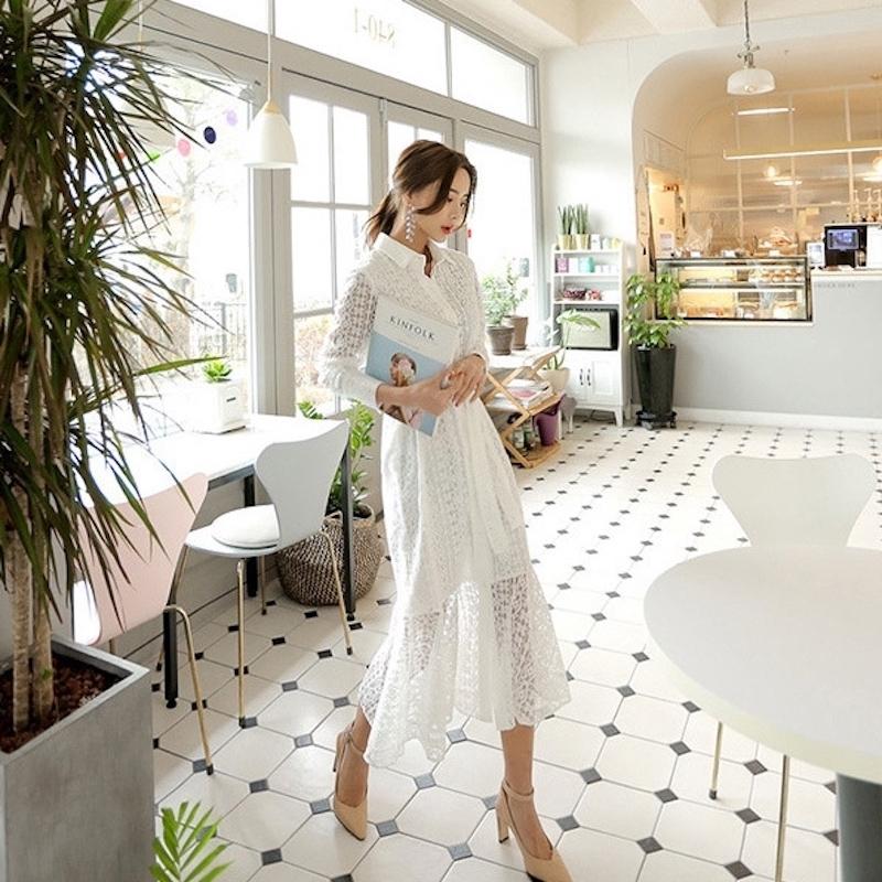 plusnao（プラスナオ） ワンピース 長袖 ミモレ丈 レディース ロング丈