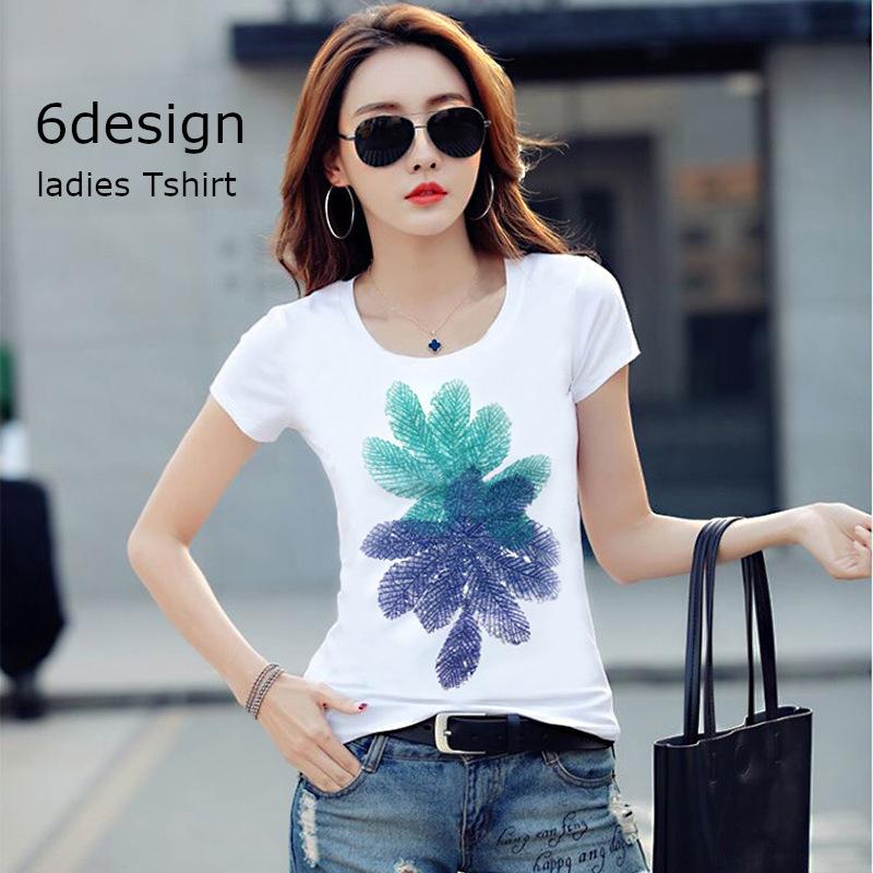 半袖tシャツ レディース トップス Uネック 女性用 イラスト プリント タイト かわいい おしゃれ 白t ホワイト ロゴ プラスナオ Paypayモール店 通販 Paypayモール
