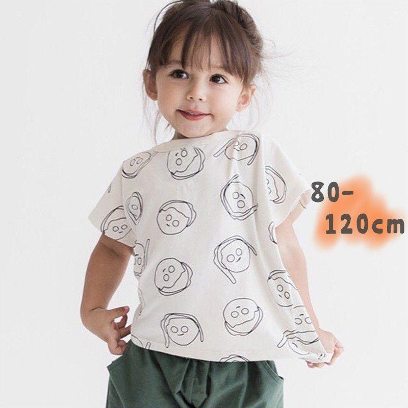 Tシャツ 子供服 キッズ ベビー 女の子 男の子 こども用 トップス 半袖 クルーネック プリント おしゃれ かわいい イラスト風 ラウンドネック カ プラスナオ Paypayモール店 通販 Paypayモール