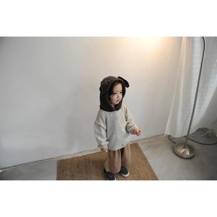 パーカー キッズ 子供 男の子 女の子 トップス プルオーバー 長袖 バイカラー 裏起毛 フード 耳付き うさぎ くま 可愛い | plusnao | 03