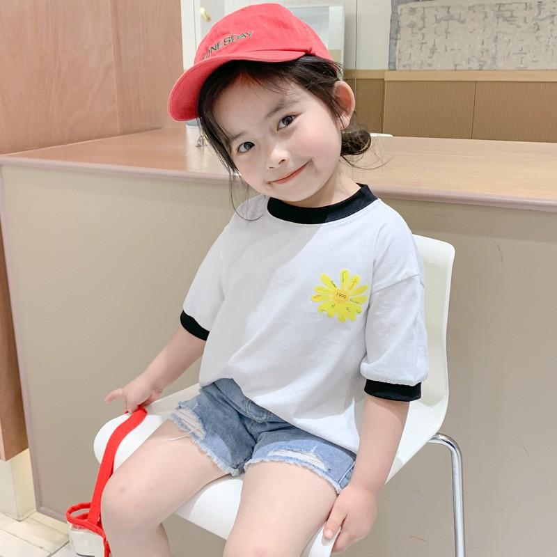 半袖ｔシャツ キッズ ベビー 子供服 こども服 ｔシャツ フラワー お花 英字 英語 ラウンドネック プルオーバー 可愛い かわいい おしゃれ 女の子 プラスナオ Paypayモール店 通販 Paypayモール