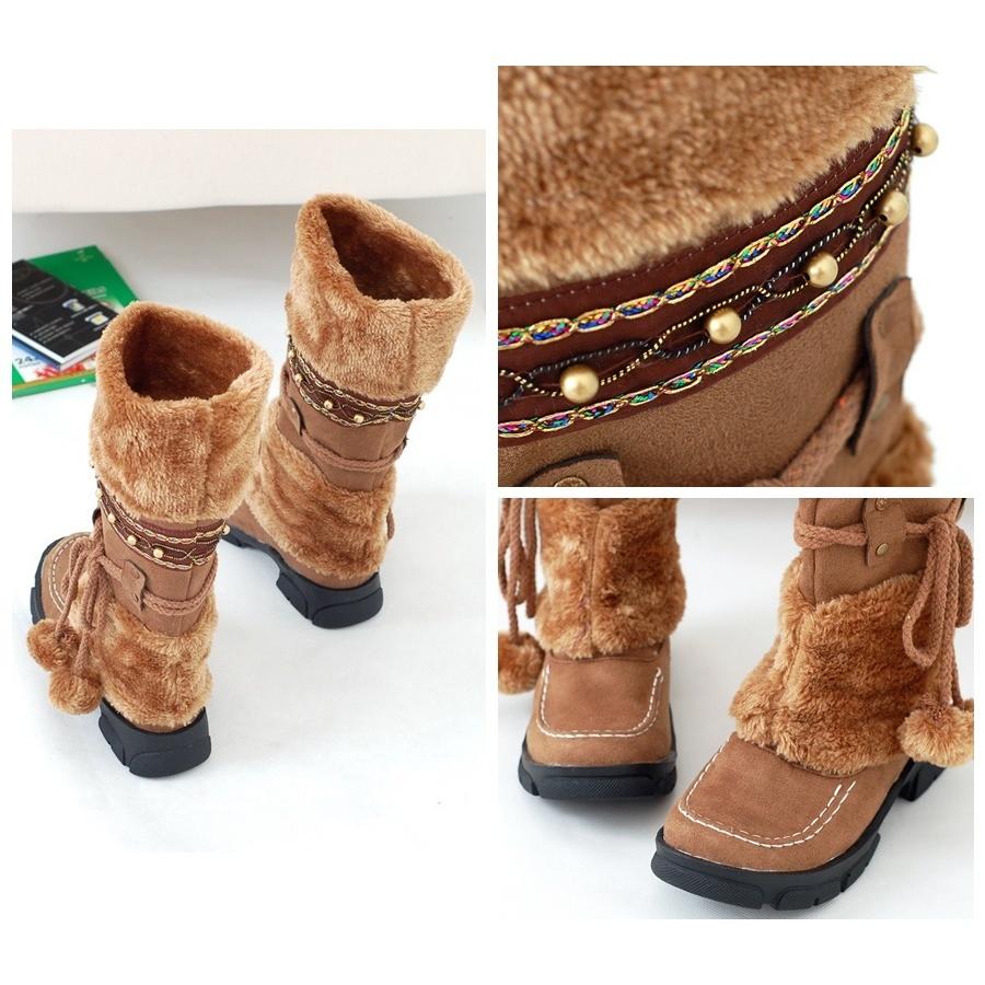 ブラウン ファー付き厚底ブーツ ブラウン ファー付き厚底ブーツ