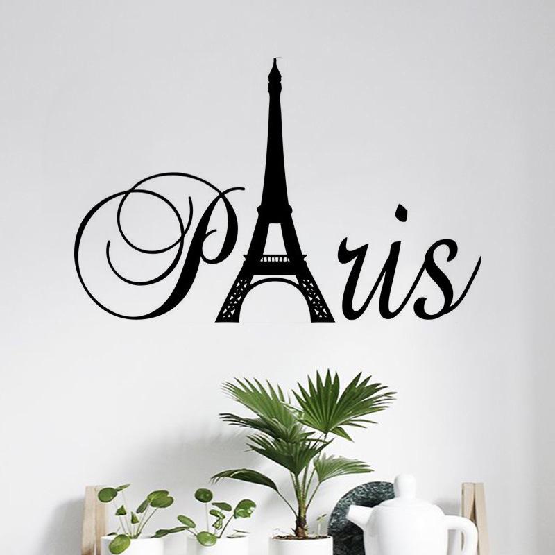 ウォールステッカー 壁紙シール モノトーン モノクロ エッフェル塔 パリ Paris 文字 英語 アルファベット 窓 ガラス 壁シール おしゃれ 飾り Zak プラスナオyahoo 店 通販 Yahoo ショッピング