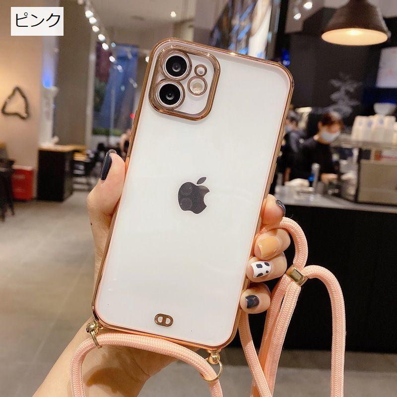 iPhoneケース スマホケース ストラップ付き 斜め掛け クリアケース