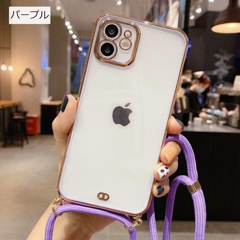 iPhoneケース スマホケース ストラップ付き 斜め掛け クリアケース