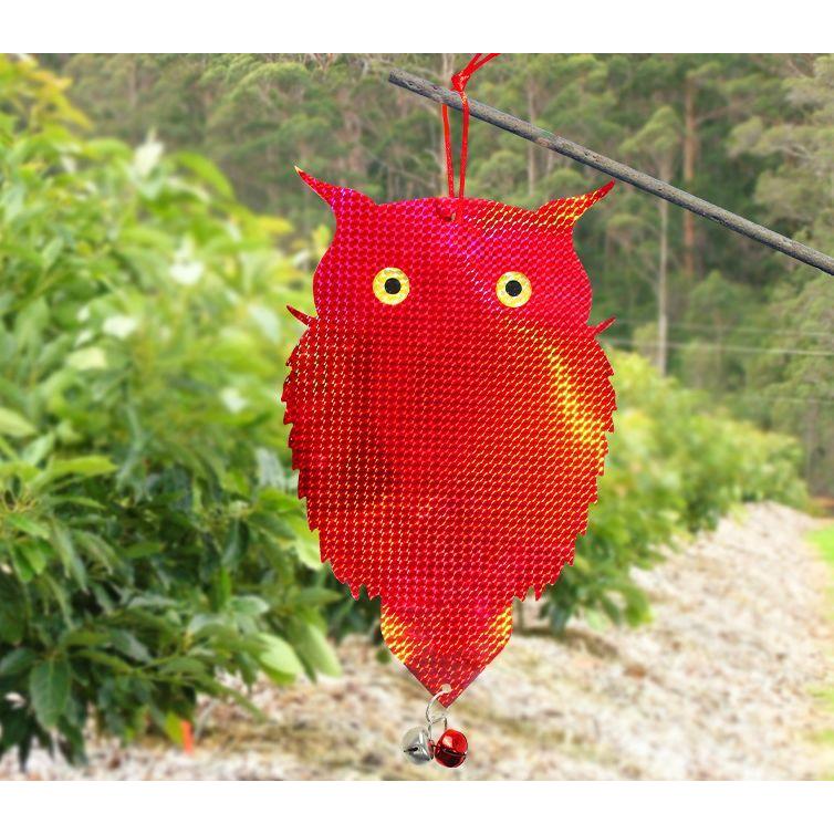 鳥よけ フクロウ型 鈴付き 吊り下げタイプ 反射 カラスよけ ハトよけ