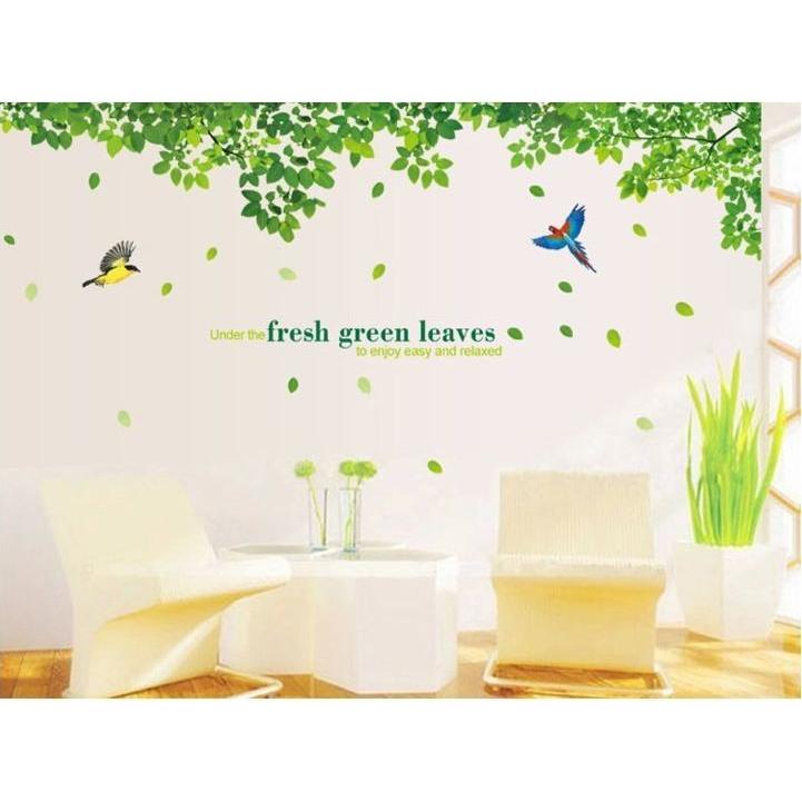 ウォールステッカー 植物 葉っぱ 英字 小鳥 自然 壁紙 壁飾 絵 可愛い 取り外し可能 透明フィルム 防水 プラスナオ Paypayモール店 通販 Paypayモール