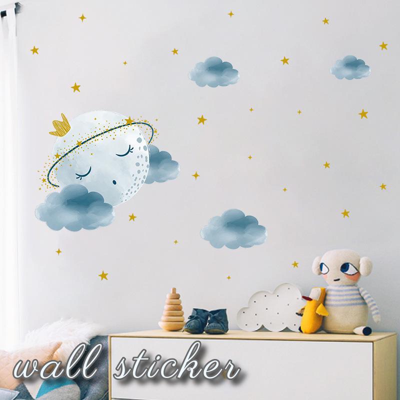 ウォールステッカー 壁紙シール シールタイプ 月 雲 夜空 星 ムーン スター おしゃれ かわいい 寝室 子供部屋 リビング ダイニング トイレ キッ Zak プラスナオyahoo 店 通販 Yahoo ショッピング