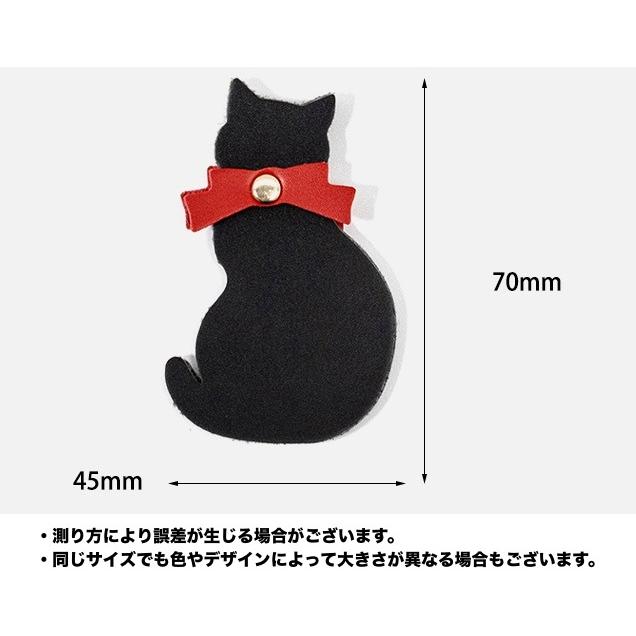 しおり ブックマーク 単品 黒猫 猫型 レザー調 フェイクレザー