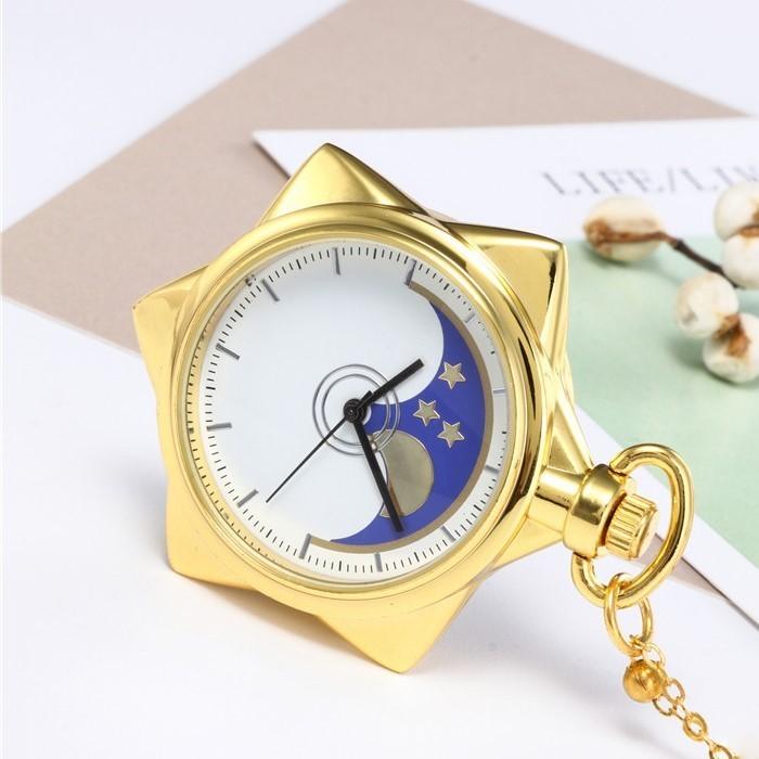 特別送料無料 懐中時計 ユニセックス レディース メンズ 女性 男性 男女兼用 アクセサリー ファッション雑貨 クオーツ時計 アズキチェーン 六芒星 スター ゴール Riosmauricio Com