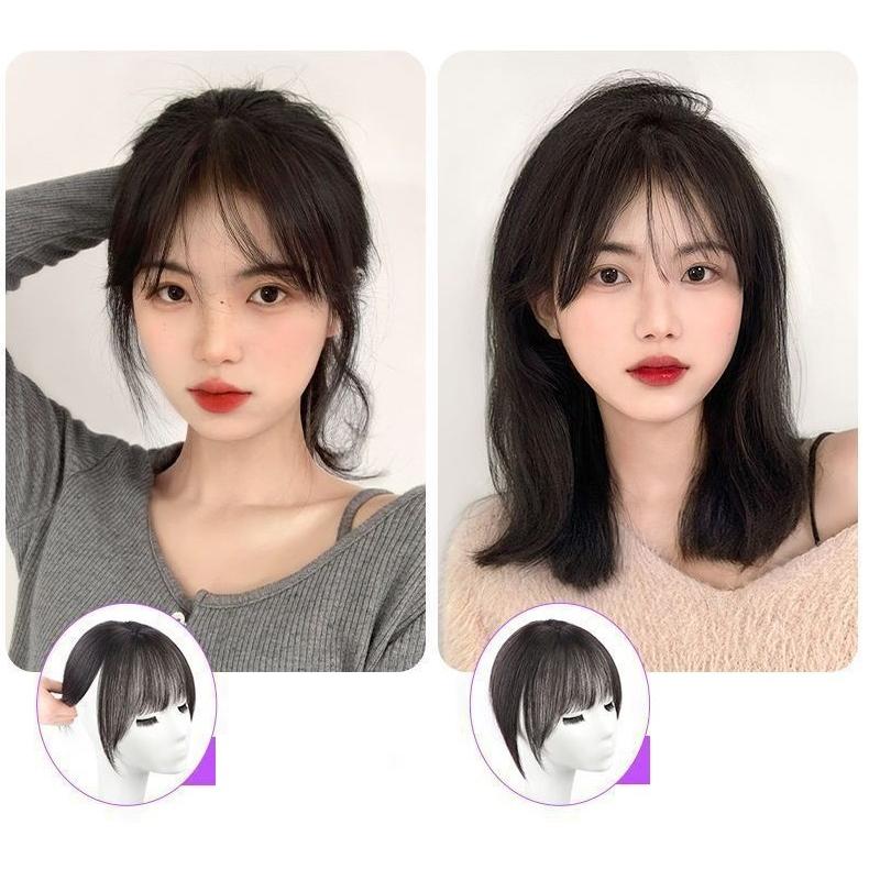 ダークブラウン 前髪ウィッグ 付属品付き ○ビッグセール○ダークブラウン 前髪ウィッグ サイド有り 部分