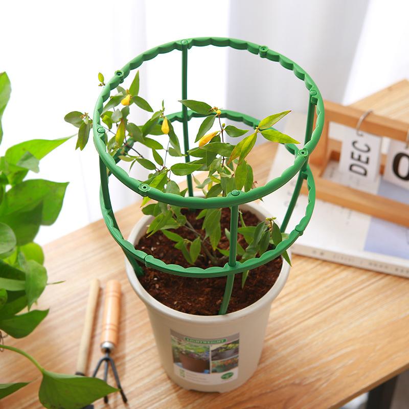 園芸用支柱 リング支柱 組み立て式 2段 植木鉢用 花 観葉植物 ガーデニング フラワー 支柱 花支え サポート フレーム 簡単取付 再利用 つる 野 | ブランド登録なし | 02