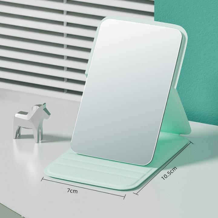 コンパクトミラー 鏡 手鏡 コンパクト シンプル 小型 ミニ 無地 長方形 折りたたみ 折り畳み ポータブル 持ち運び 携帯用 薄型 小さめ スタンド | ブランド登録なし | 03