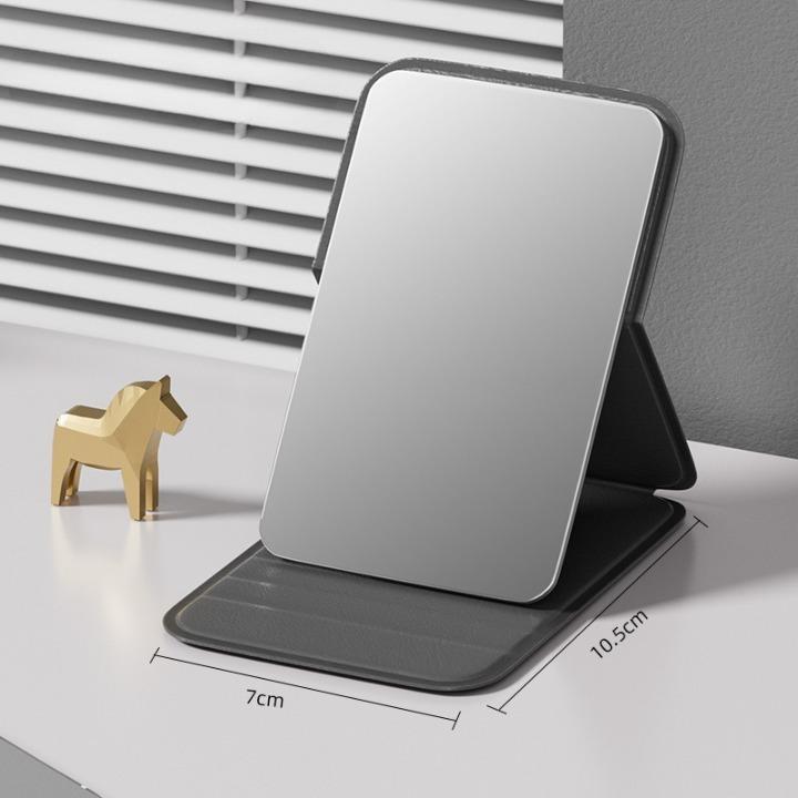 コンパクトミラー 鏡 手鏡 コンパクト シンプル 小型 ミニ 無地 長方形 折りたたみ 折り畳み ポータブル 持ち運び 携帯用 薄型 小さめ スタンド | ブランド登録なし | 06