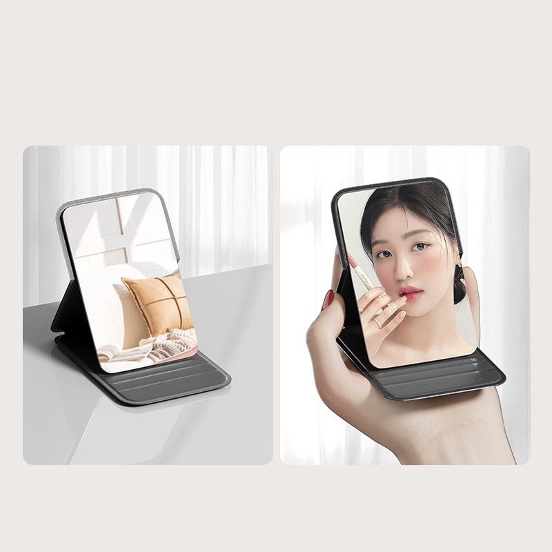 コンパクトミラー 鏡 手鏡 コンパクト シンプル 小型 ミニ 無地 長方形 折りたたみ 折り畳み ポータブル 持ち運び 携帯用 薄型 小さめ スタンド | ブランド登録なし | 09