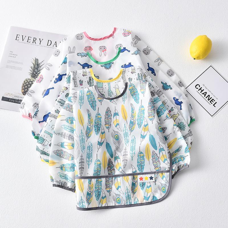 オープニング 大放出セール お食事エプロン スモック ベビー用品 赤ちゃん キッズ 子供用 男の子 女の子 長袖 防水 離乳食 お絵描き 工作 汚れ防止 可愛い プリント おしゃ900円 Aynaelda Com