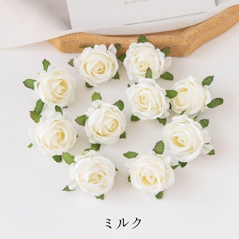 洋風薔薇ハンドメイド　写真を追加しました 造花 薔薇 ばら バラ 4個セット フェイクフラワー 花のみ 茎なし
