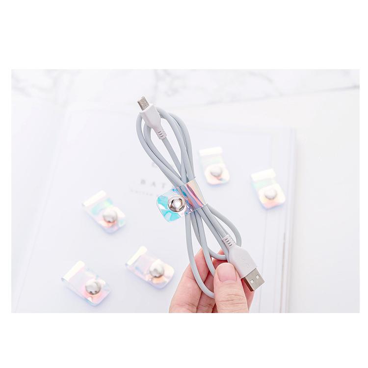 ケーブルホルダー ケーブルクリップ 6個セット スナップボタン