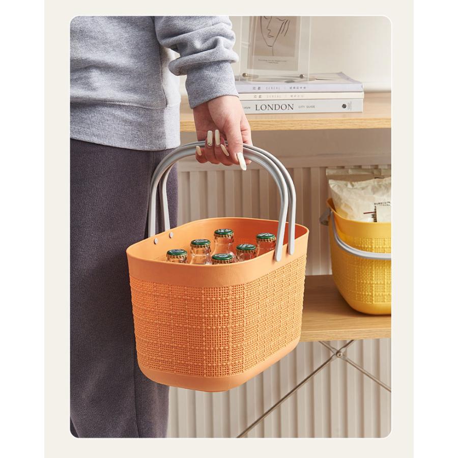 バスバスケット ランドリーバスケット かご 籠 カゴ  収納バスケット plusnao（プラスナオ） 収納バスケット 収納かご 収納ケース 取っ手