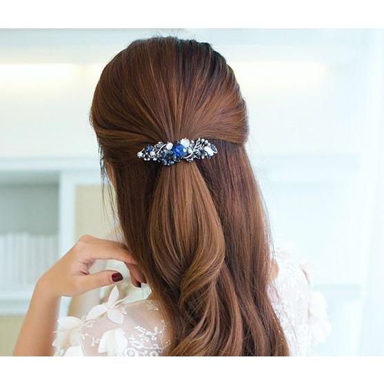 バレッタ レディース ヘアアクセサリー 髪留め ヘア留め 髪飾り ヘア飾り フェイクパール ラインストーン ビジュー 花 バラ 薔薇 ビンテージ風 古 プラスナオ Paypayモール店 通販 Paypayモール