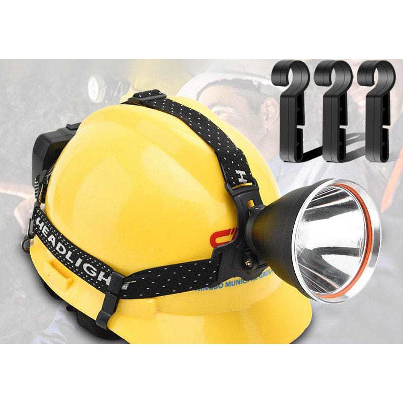 ヘルメットホルダー ヘッドライト固定用 4個セット 着脱簡単 ヘルメットクリップ フック 後付け コンパクト 建築現場 工場 見回り 夜間作業 アウト | plusnao | 01