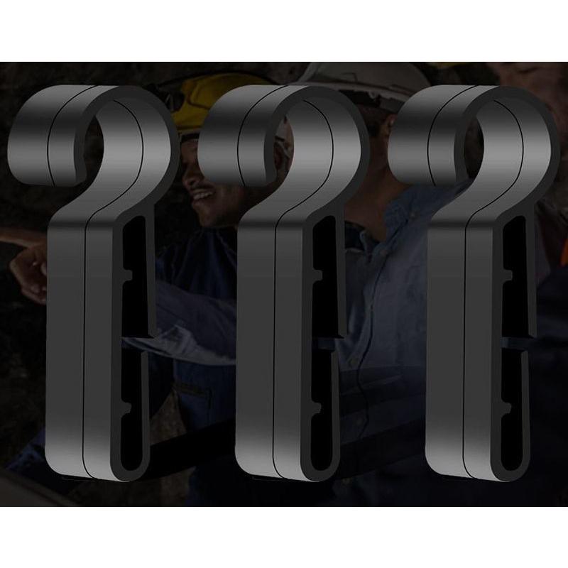 ヘルメットホルダー ヘッドライト固定用 4個セット 着脱簡単 ヘルメットクリップ フック 後付け コンパクト 建築現場 工場 見回り 夜間作業 アウト | plusnao | 02