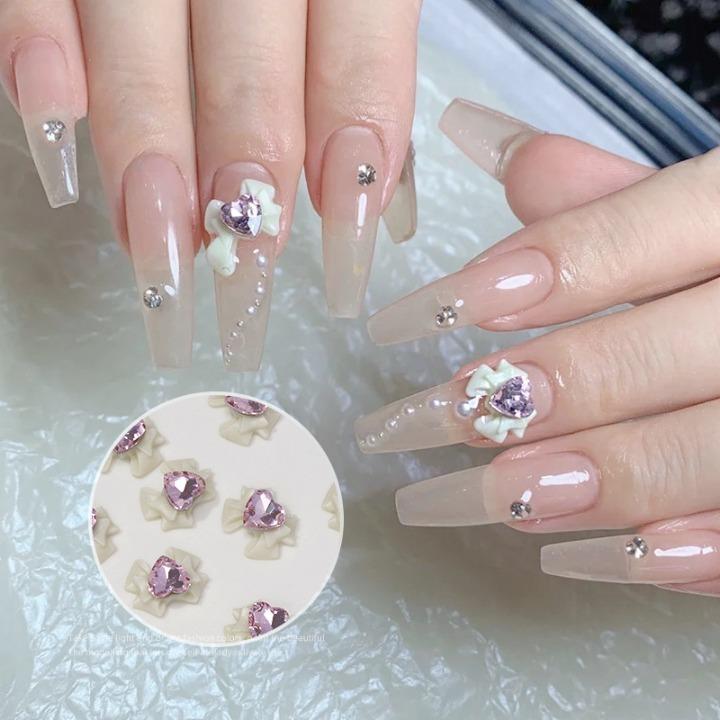 ネイルパーツ10個セット ネイルパーツ 10個セット リボン 3Dアート 3D ハート ライン