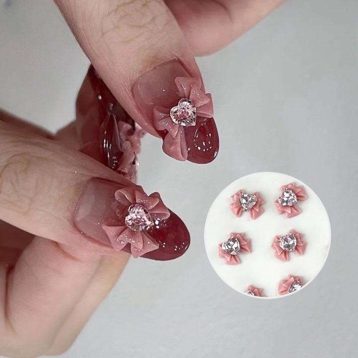 ネイルパーツ 10個セット リボン 3Dアート 3D ハート ラインストーン