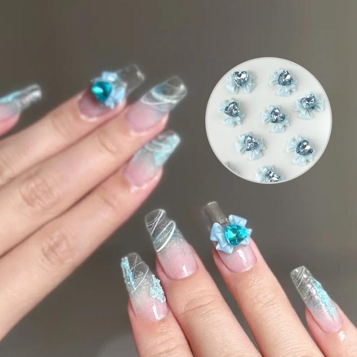 ネイルパーツ 10個セット リボン 3Dアート 3D ハート ラインストーン