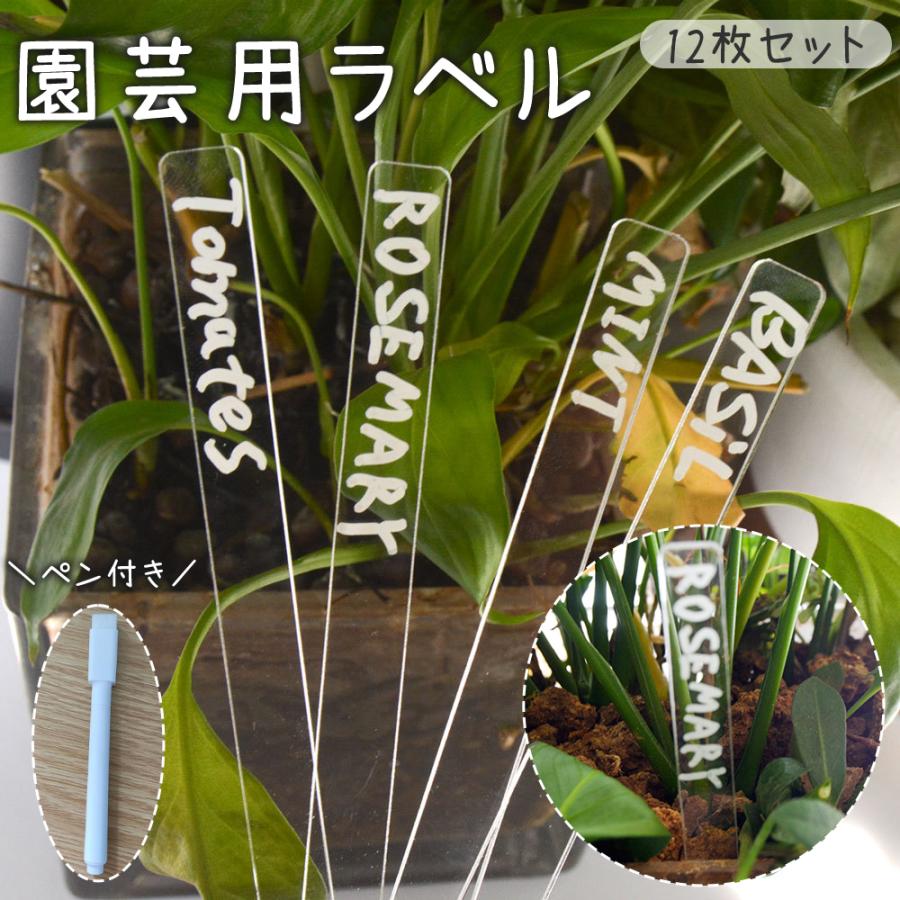 園芸用ラベル 12枚セット ペン付き ネームタグ 名前カード