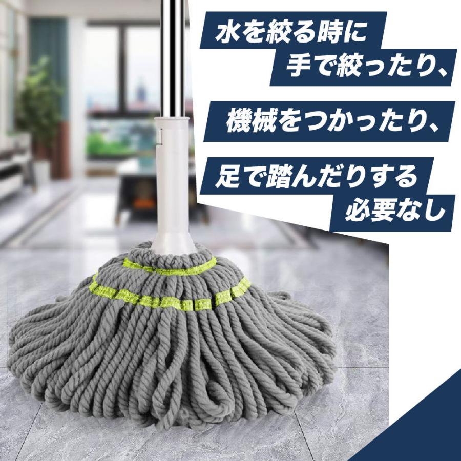 モップ 水拭き 業務用 モップヘッド 2個セット 脱水 絞り器 ひねるだけ 手洗い不要 フロアモップ 床モップ マイクロファイバー 拭き 清掃 ...