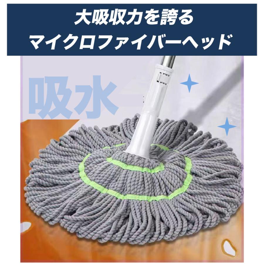 モップ 水拭き 業務用 モップヘッド 2個セット 脱水 絞り器 ひねるだけ 手洗い不要 フロアモップ 床モップ マイクロファイバー 拭き 清掃 ...
