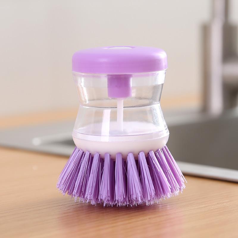 plusnao（プラスナオ） キッチンブラシ ワンプッシュ 洗剤入れ付