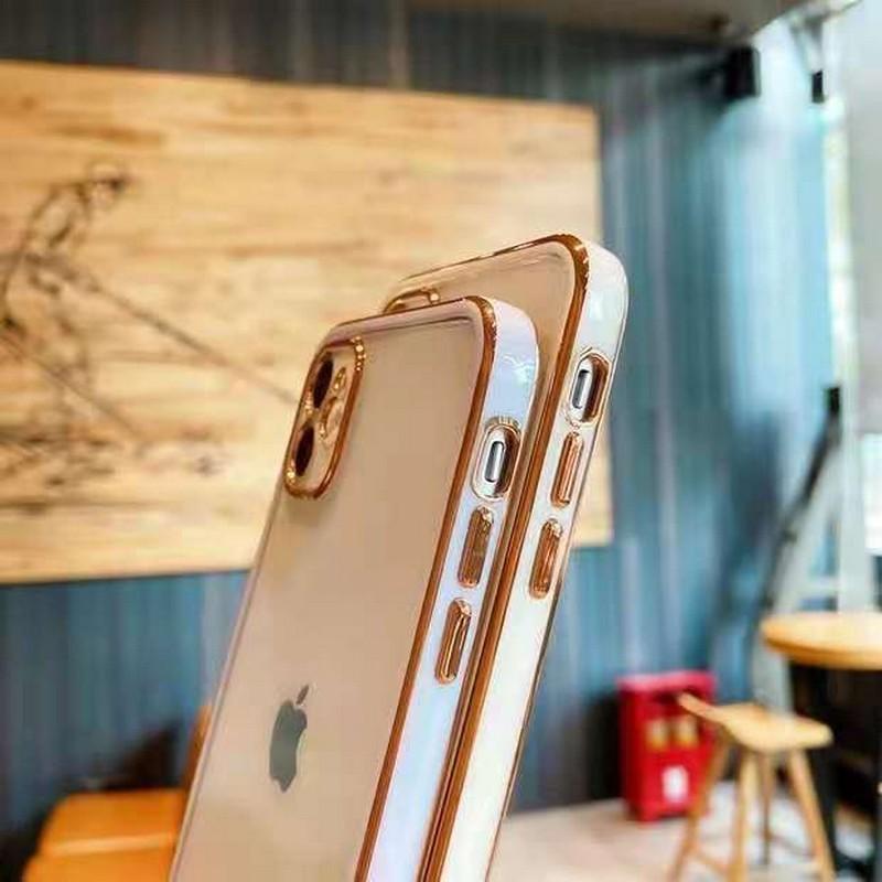 スマホケース スマホカバー クリア 透明 ゴールドリム 金縁 iPhone 6