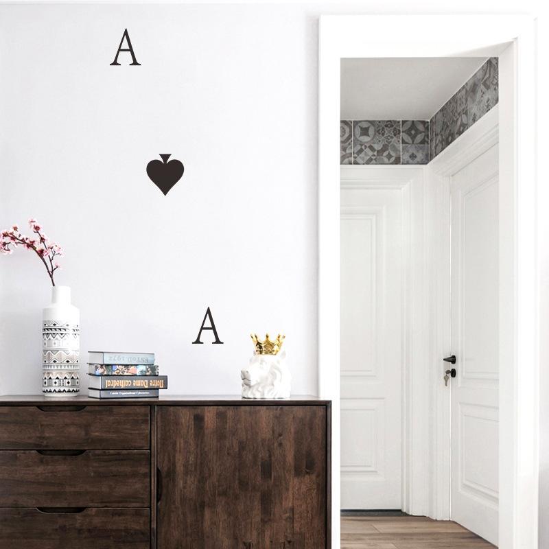 ウォールステッカー 壁紙シール 壁飾り 装飾 トランプ スペードのエース アルファベット モノトーン モノクロ ブラック シンプル 可愛い キュート Zak 114 プラスナオyahoo 店 通販 Yahoo ショッピング