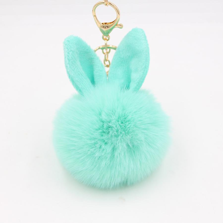 MIU MIU ファーキーホルダー ウサギミラーチャーム　美品 キーホルダー バッグチャーム レディース フェイクファー うさみみ