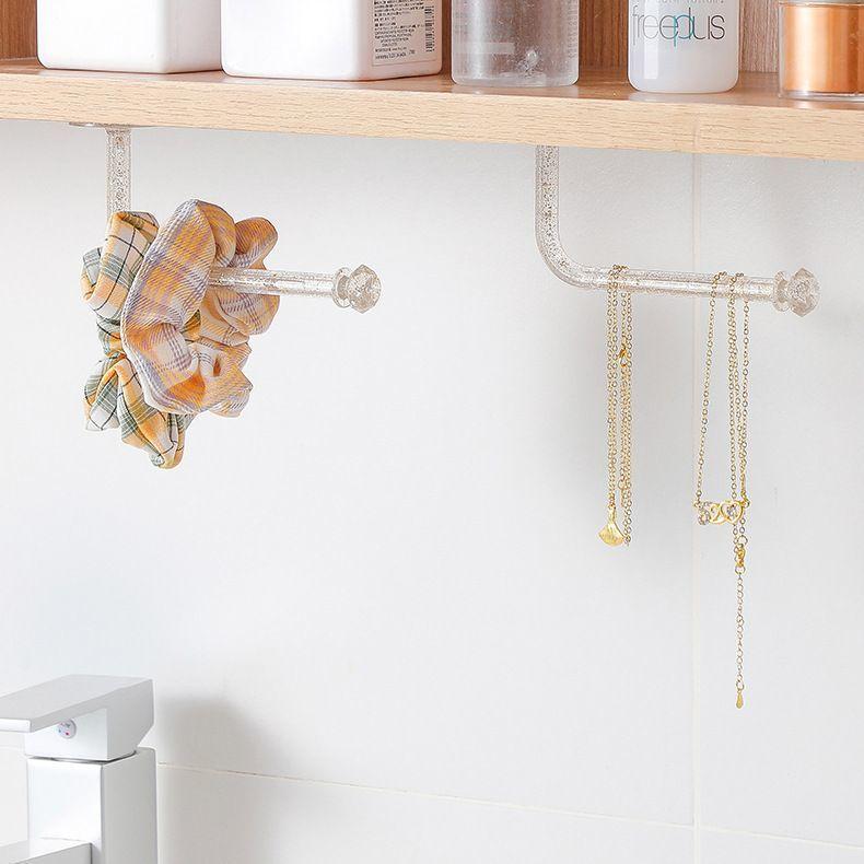ウォールフック L字型 4個セット 粘着フック 透明 クリア キラキラ ラメ 壁掛け 小物 アクセサリー ヘアゴム シュシュ かわいい おしゃれ | plusnao | 01
