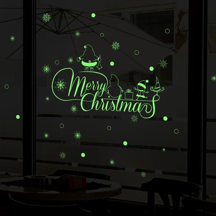 光るウォールステッカー ウォールシール 夜光シール 夜光ステッカー 蓄光シール 壁シール 壁紙シール クリスマス サンタクロース Christmas プラスナオ Paypayモール店 通販 Paypayモール