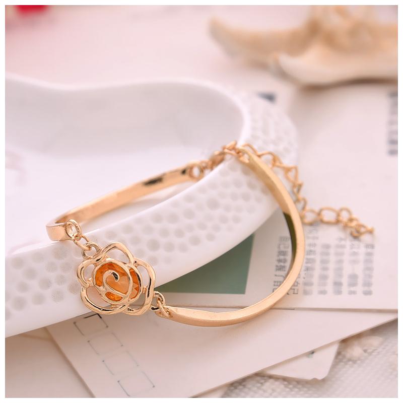 バラ ローズ ブレスレット バングル 薔薇 フラワー キラキラ