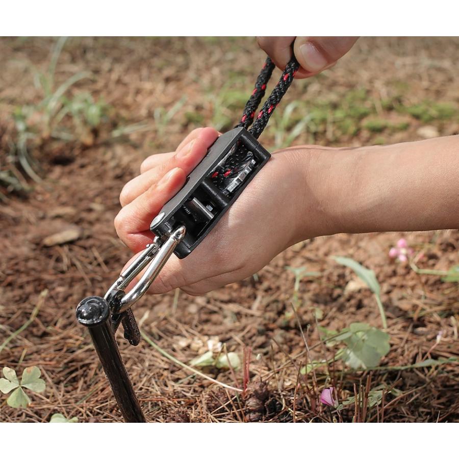 ロープ ラチェット 4本セット 2m テントロープ スリング 長さ調節可