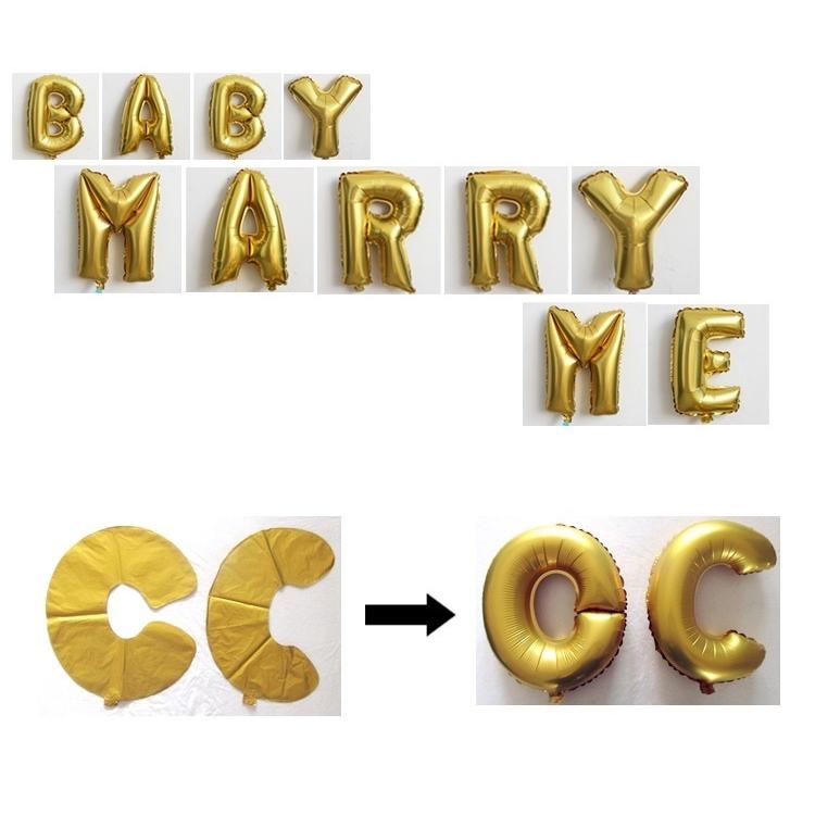 アルファベットバルーン 風船 英語 英字 アルミ風船 AからMまで 1文字