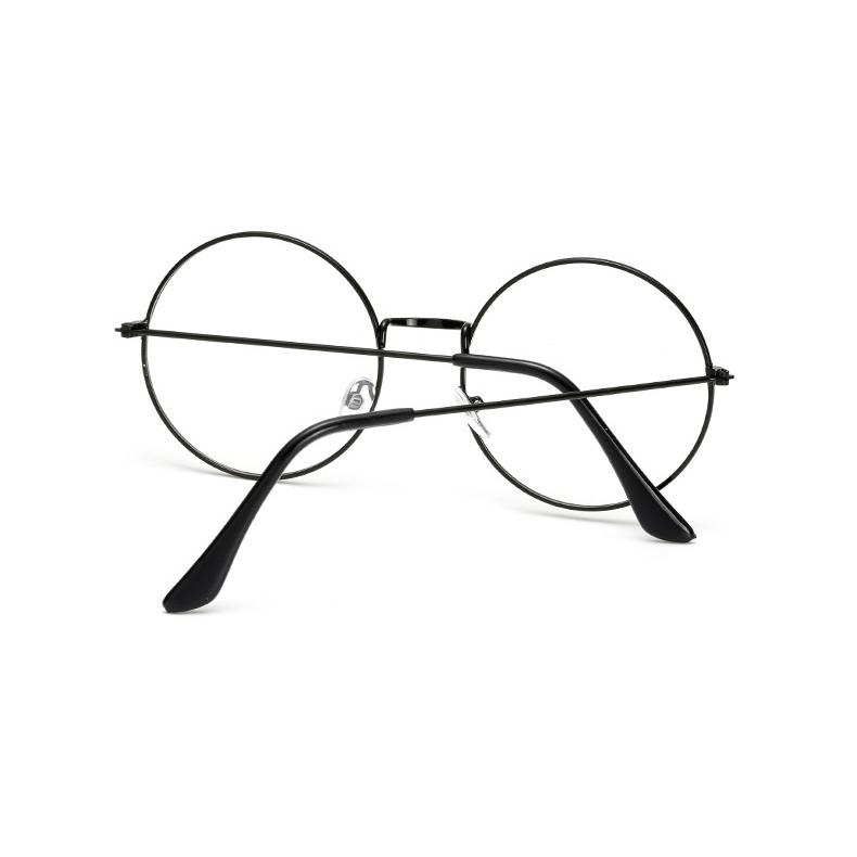 ファッション・伊達メガネ 黒 丸型 標準サイズ